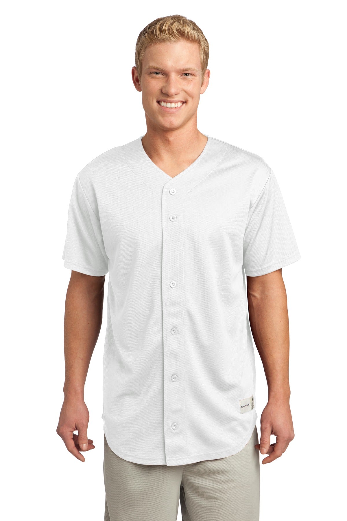 Sport-Tek Men's PosiCharge Tough Mesh Full-Button Jersey Baseball Jerseys Adult