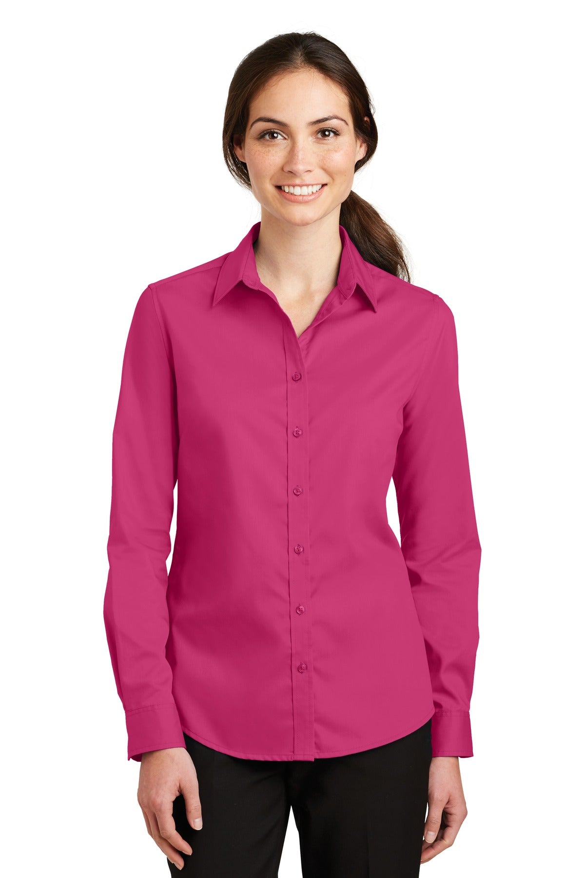 Port Authority Ladies SuperPro Twill Shirt. L663 Womens Apparel Shirts & Tops