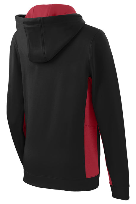 Sport-Tek Women's Sport-Wick Fleece Colorblock Hooded Pullover LST235 Womens Apparel Sweatshirts & Fleece