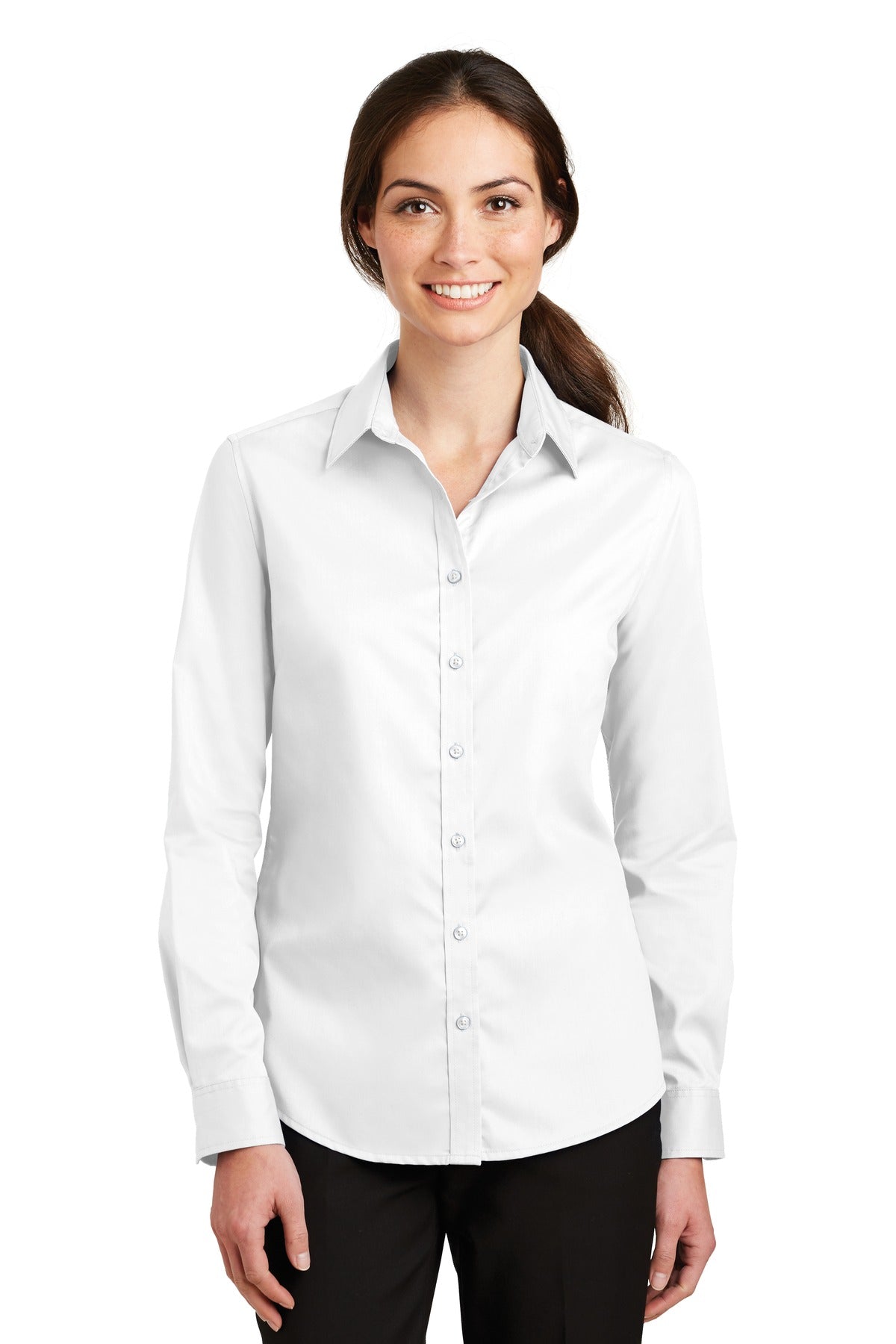 Port Authority Ladies SuperPro Twill Shirt. L663 Womens Apparel Shirts & Tops