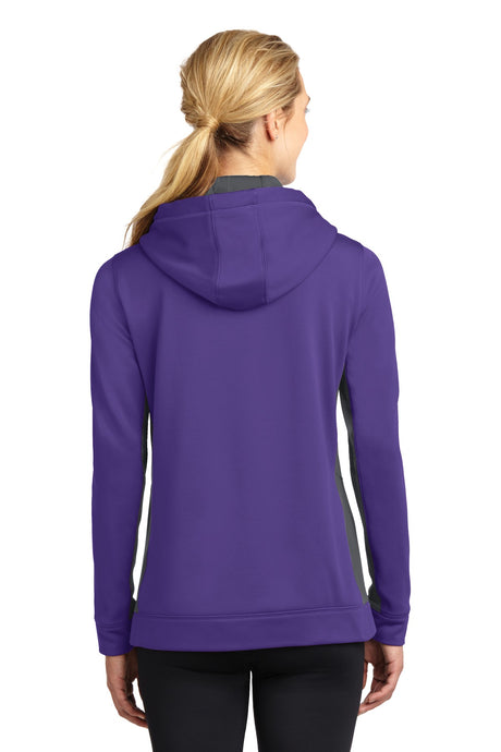Sport-Tek Women's Sport-Wick Fleece Colorblock Hooded Pullover LST235 Womens Apparel Sweatshirts & Fleece