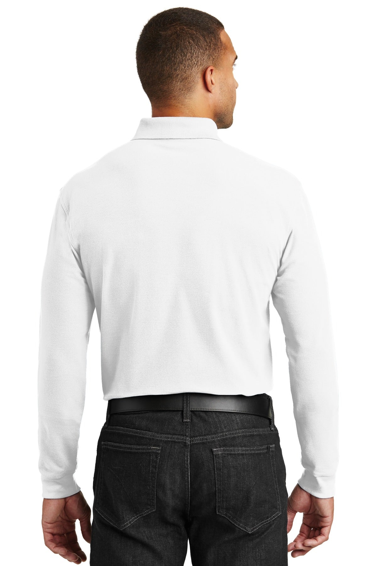 Port Authority Men's Long Sleeve Core Classic Pique Polo. K100LS Mens Apparel Shirts & Tops