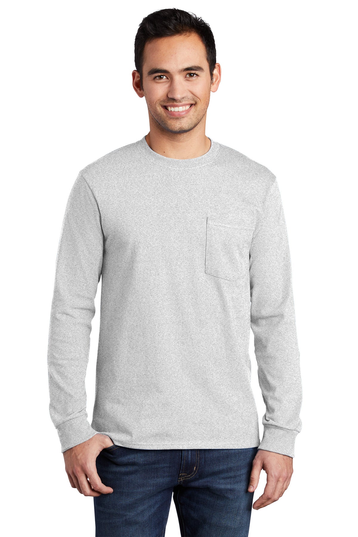 Port & Company Men's Long Sleeve Essential Pocket Tee Mens Apparel Shirts & Tops