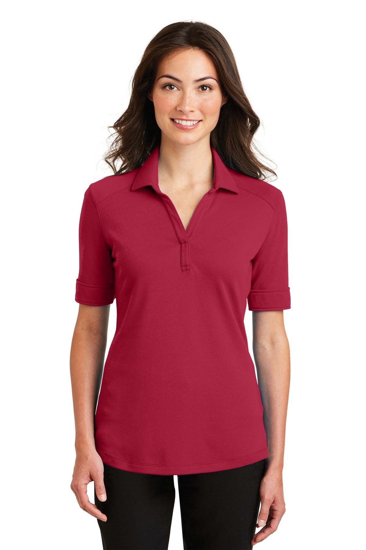 Port Authority Ladies Silk Touch Interlock Performance Polo. L5200 Womens Apparel Shirts & Tops