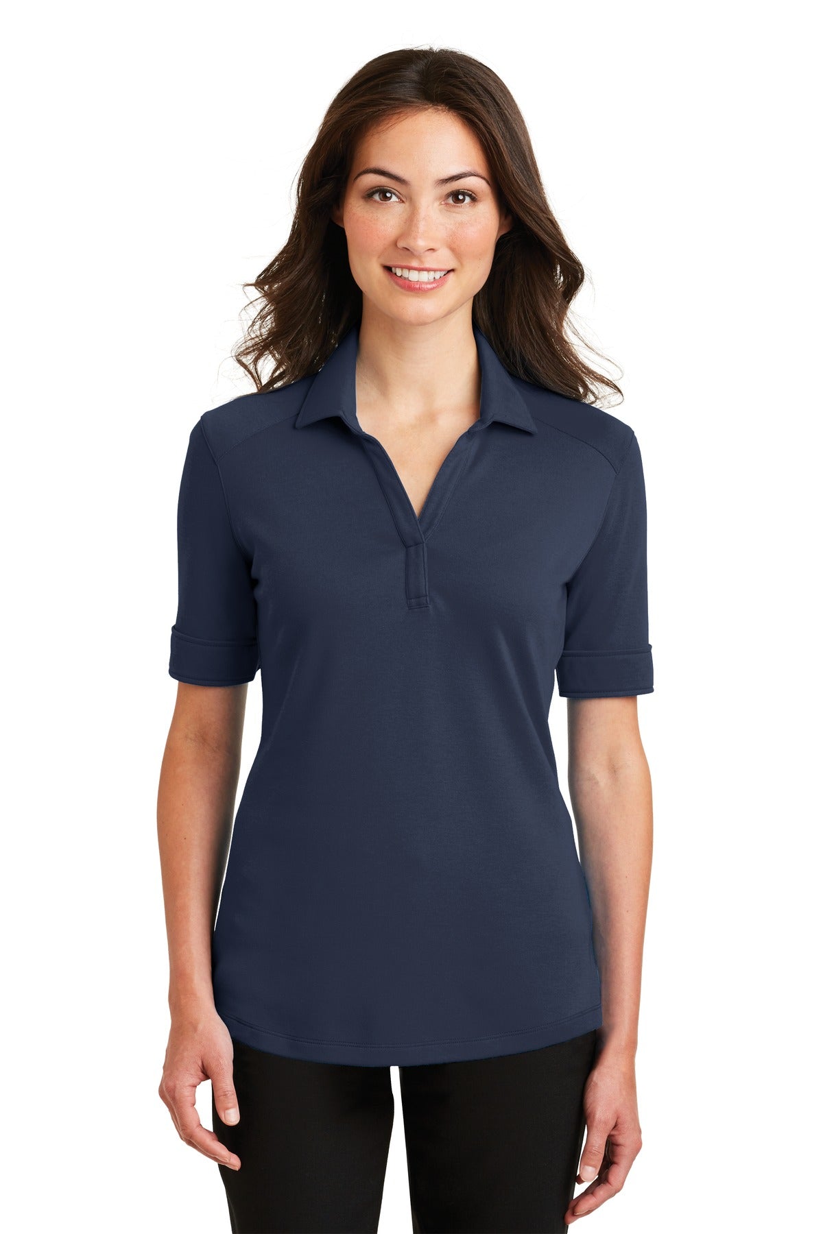 Port Authority Ladies Silk Touch Interlock Performance Polo. L5200 Womens Apparel Shirts & Tops
