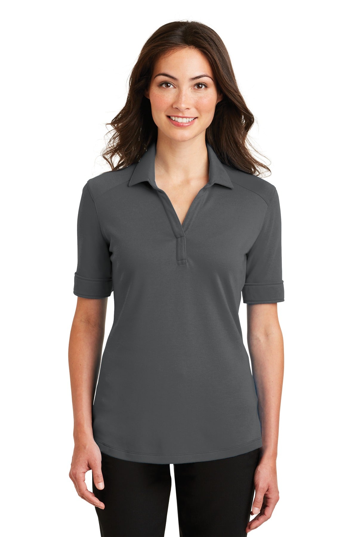 Port Authority Ladies Silk Touch Interlock Performance Polo. L5200 Womens Apparel Shirts & Tops
