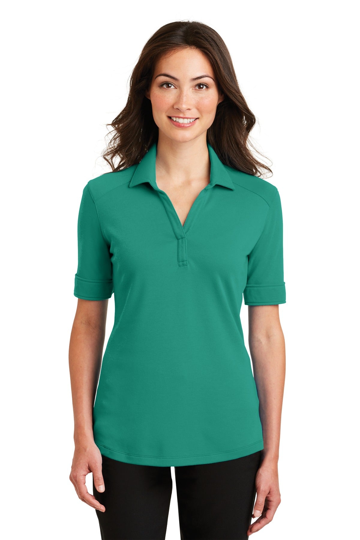 Port Authority Ladies Silk Touch Interlock Performance Polo. L5200 Womens Apparel Shirts & Tops