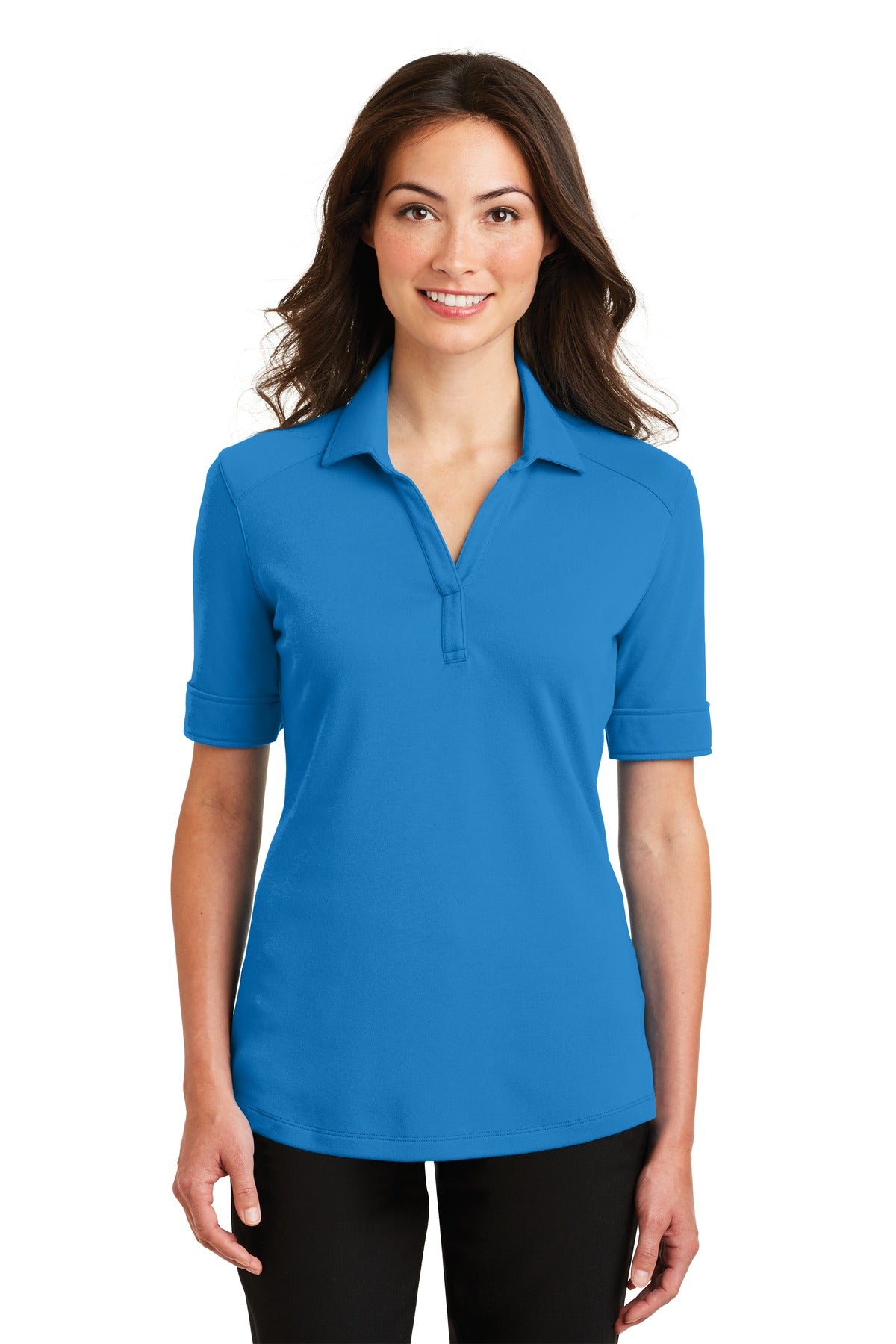 Port Authority Ladies Silk Touch Interlock Performance Polo. L5200 Womens Apparel Shirts & Tops