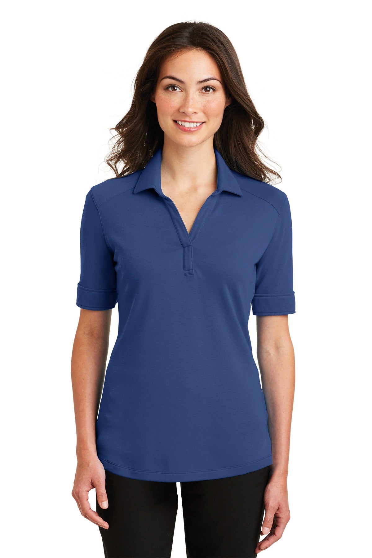 Port Authority Ladies Silk Touch Interlock Performance Polo. L5200 Womens Apparel Shirts & Tops