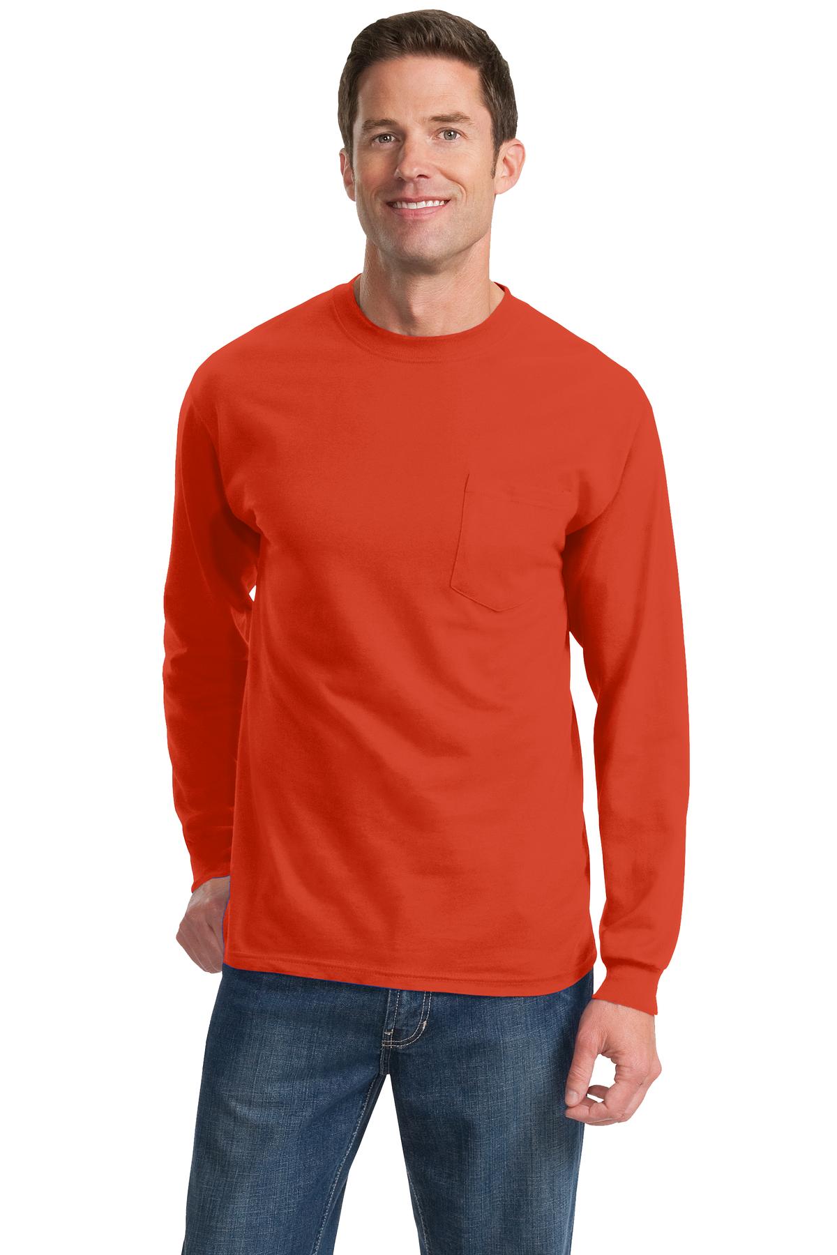 Port & Company Men's Long Sleeve Essential Pocket Tee Mens Apparel Shirts & Tops