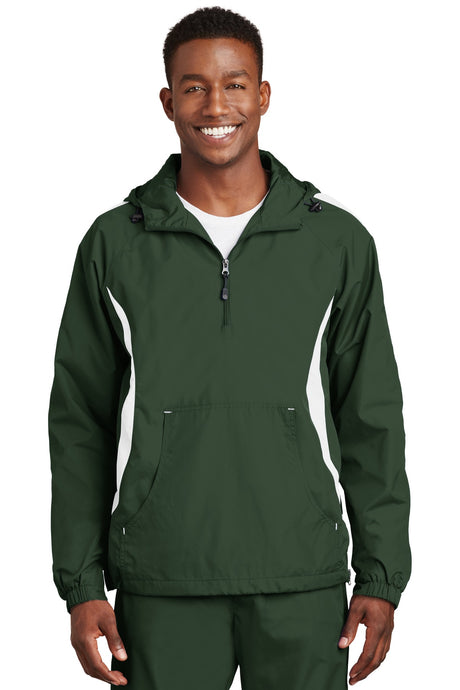 Sport-Tek Colorblock Raglan Anorak. JST63 Mens Apparel Jackets & Vests