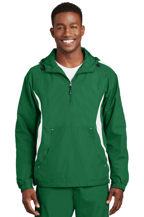 Sport-Tek Colorblock Raglan Anorak. JST63 Mens Apparel Jackets & Vests