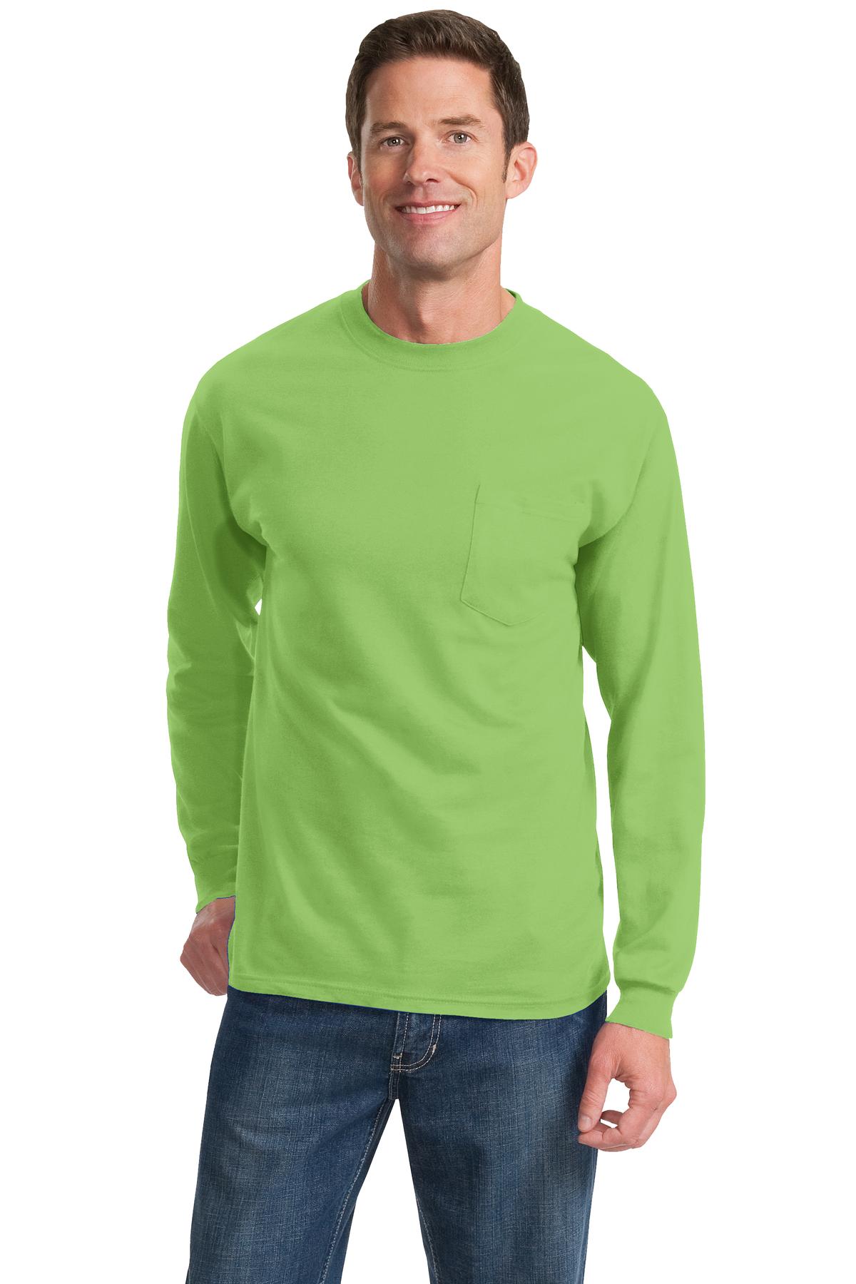 Port & Company Men's Long Sleeve Essential Pocket Tee Mens Apparel Shirts & Tops