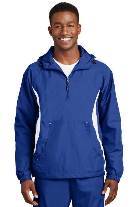 Sport-Tek Colorblock Raglan Anorak. JST63 Mens Apparel Jackets & Vests