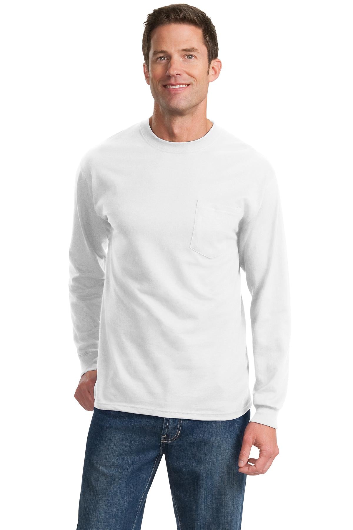 Port & Company Men's Long Sleeve Essential Pocket Tee Mens Apparel Shirts & Tops