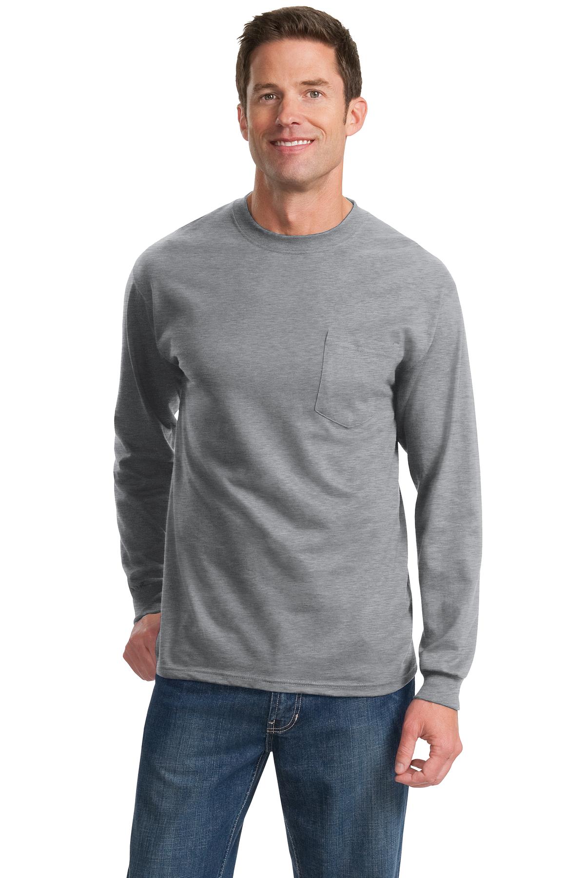 Port & Company Men's Long Sleeve Essential Pocket Tee Mens Apparel Shirts & Tops