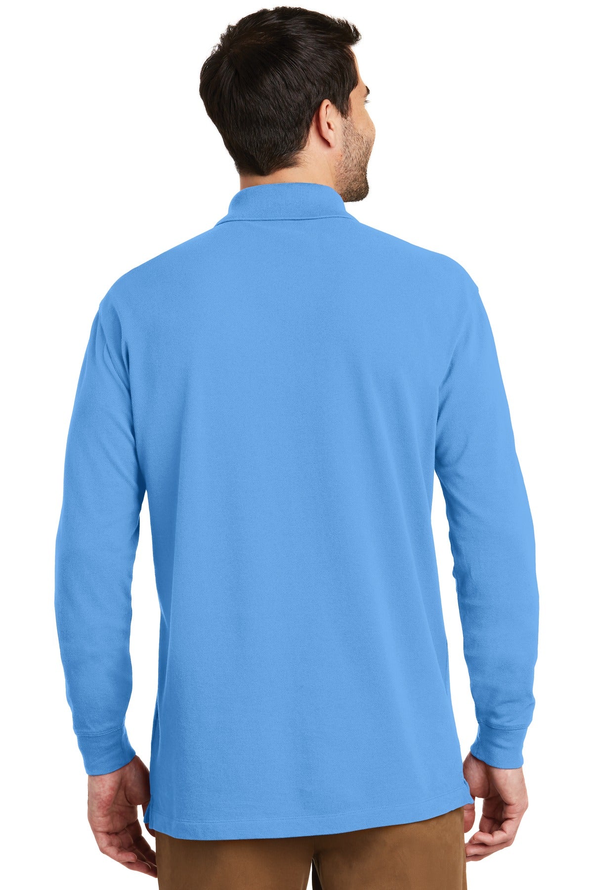 Port Authority Men's EZCotton Long Sleeve Polo. K8000LS Mens Apparel Shirts & Tops