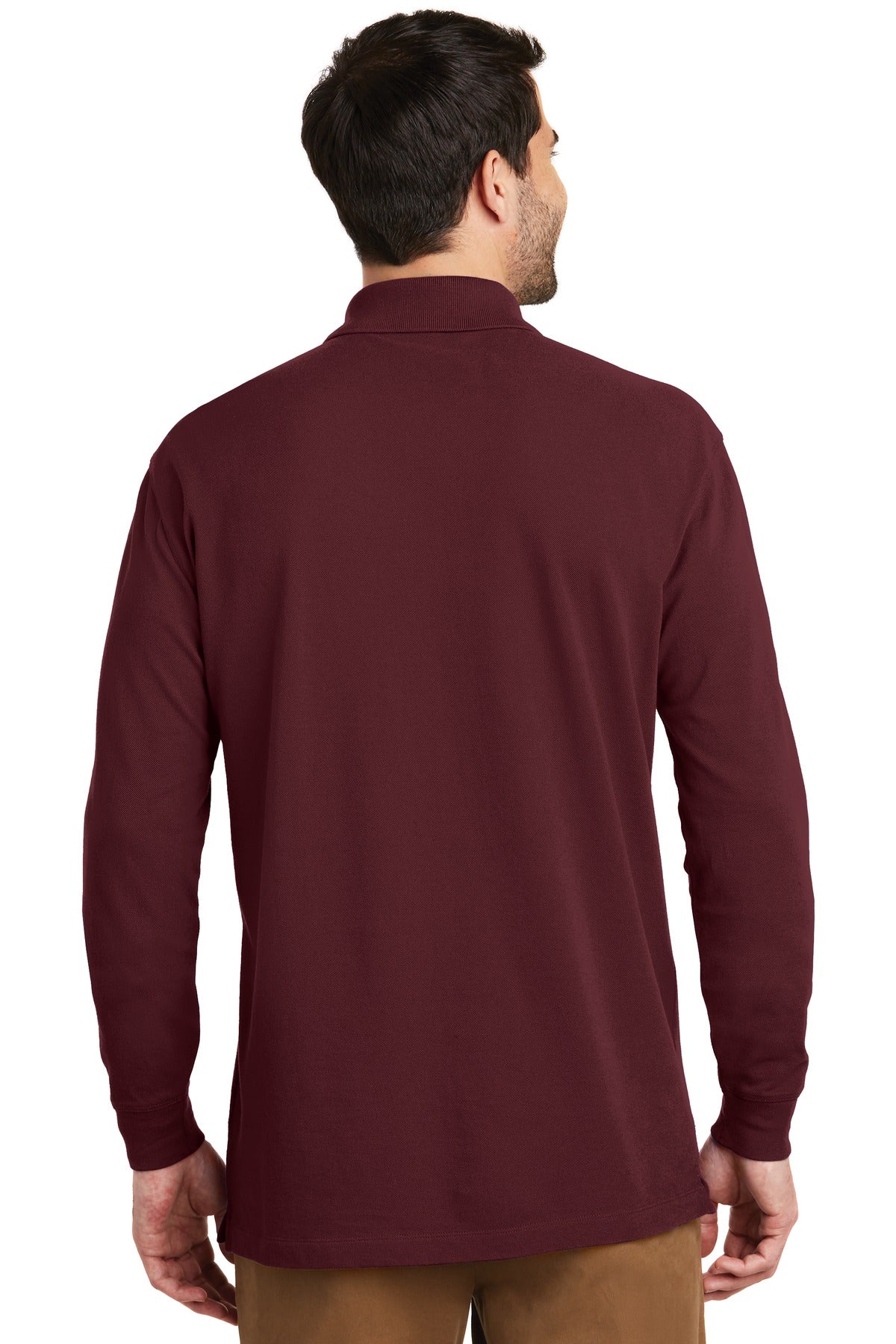 Port Authority Men's EZCotton Long Sleeve Polo. K8000LS Mens Apparel Shirts & Tops