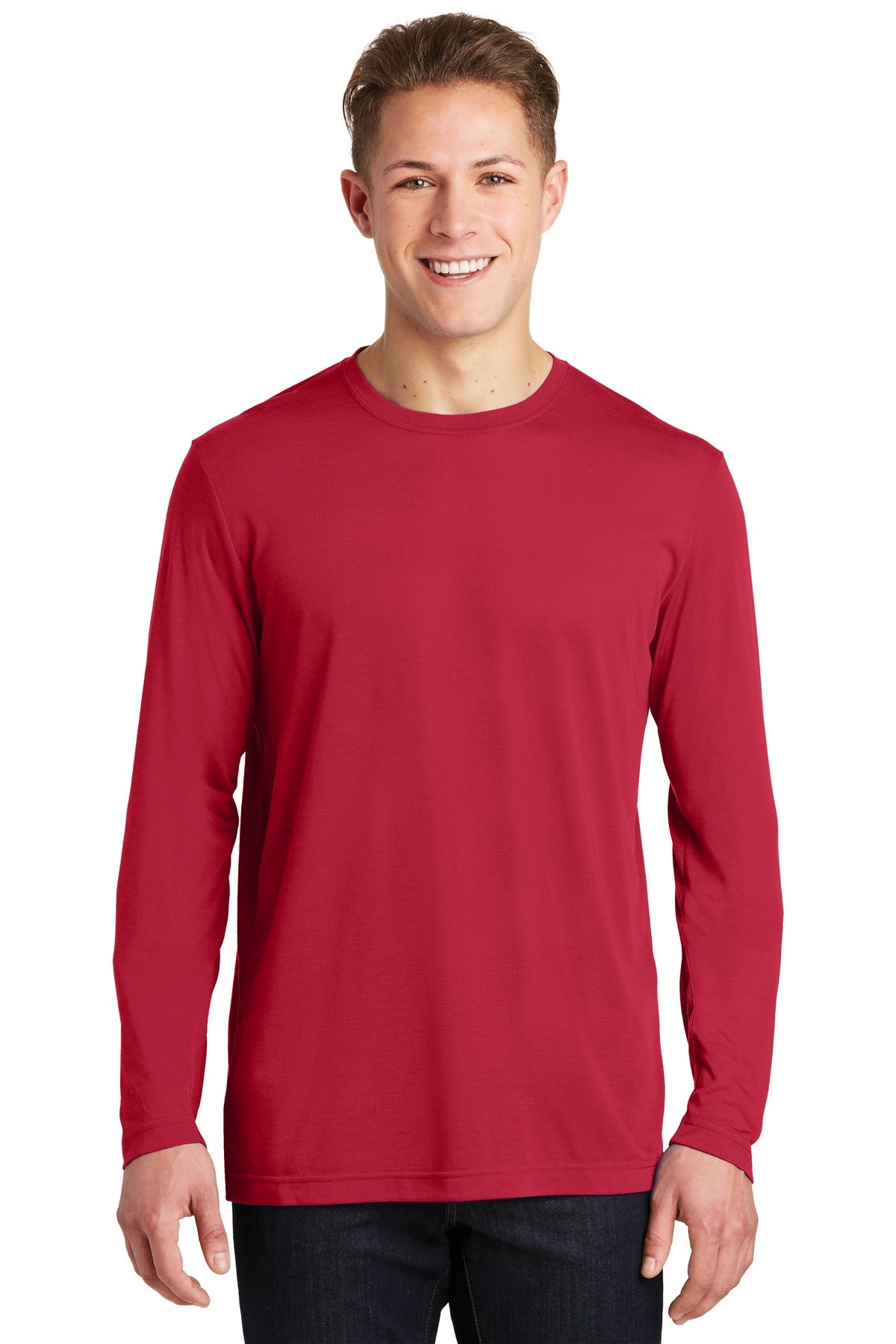 Sport-Tek Men's Long Sleeve PosiCharge Competitor Cotton Touch Tee. ST450LS Mens Apparel Shirts & Tops