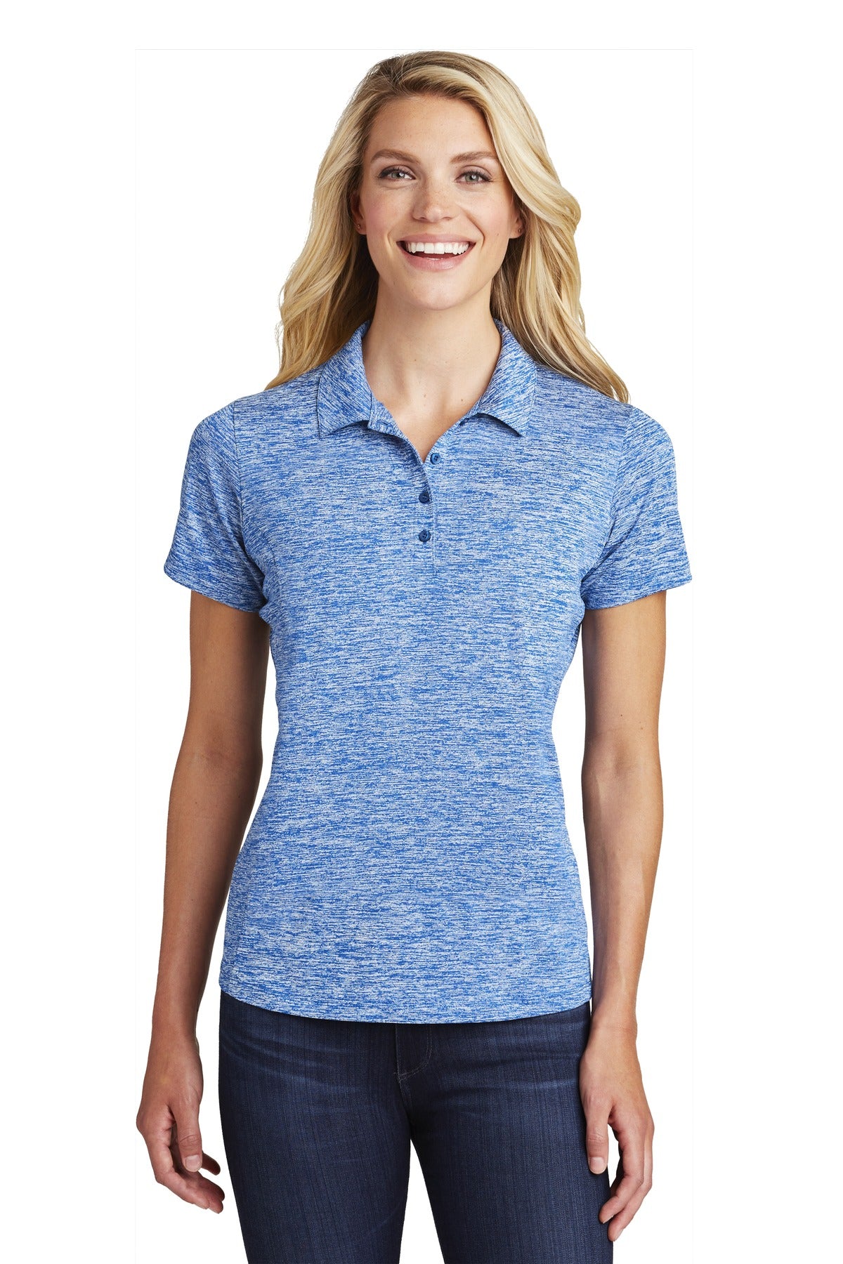 Sport-Tek Women's PosiCharge Electric Heather Polo. LST590 Womens Apparel Shirts & Tops