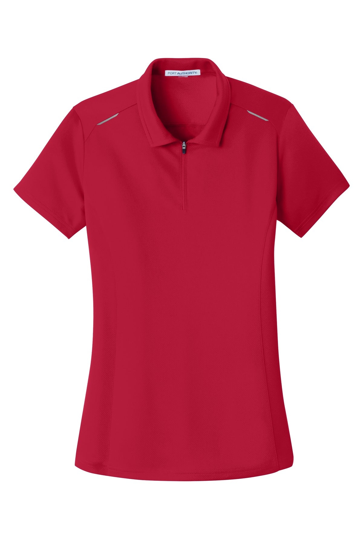 Port Authority Ladies Pinpoint Mesh Zip Polo. L580 Womens Apparel Shirts & Tops
