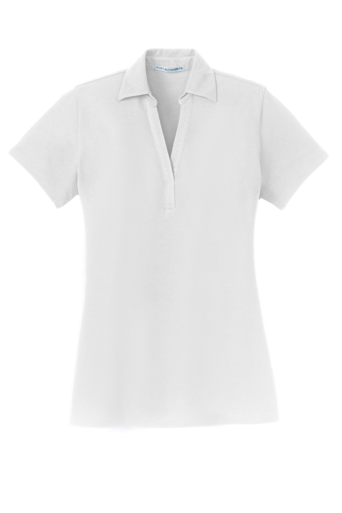 Port Authority Ladies Silk Touch Y-Neck Polo. L5001 Womens Apparel Shirts & Tops