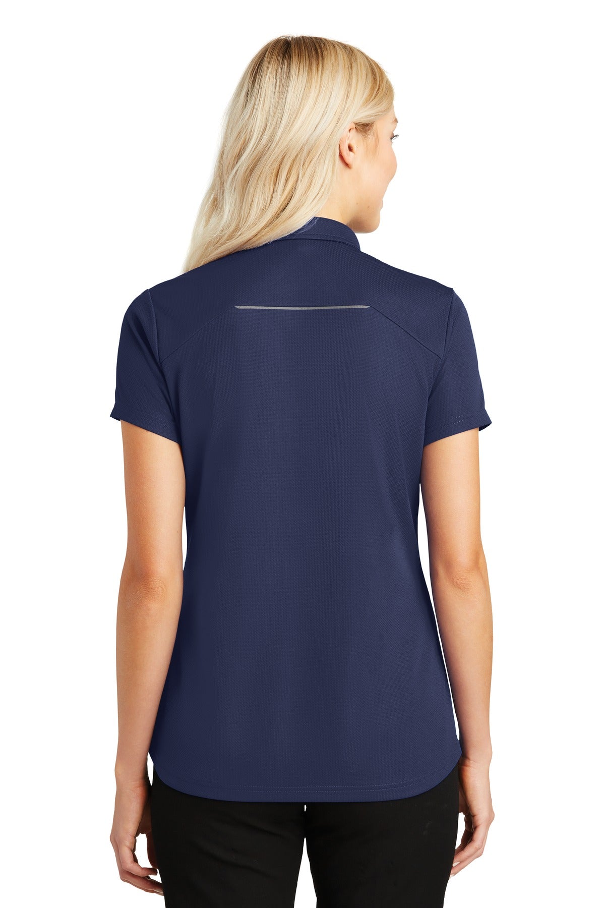 Port Authority Ladies Pinpoint Mesh Zip Polo. L580 Womens Apparel Shirts & Tops