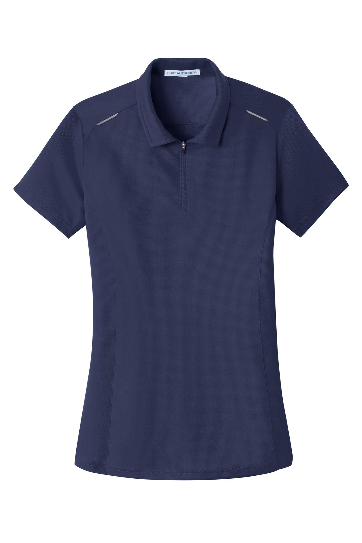 Port Authority Ladies Pinpoint Mesh Zip Polo. L580 Womens Apparel Shirts & Tops