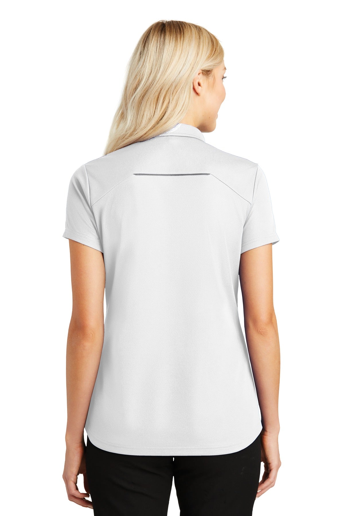 Port Authority Ladies Pinpoint Mesh Zip Polo. L580 Womens Apparel Shirts & Tops