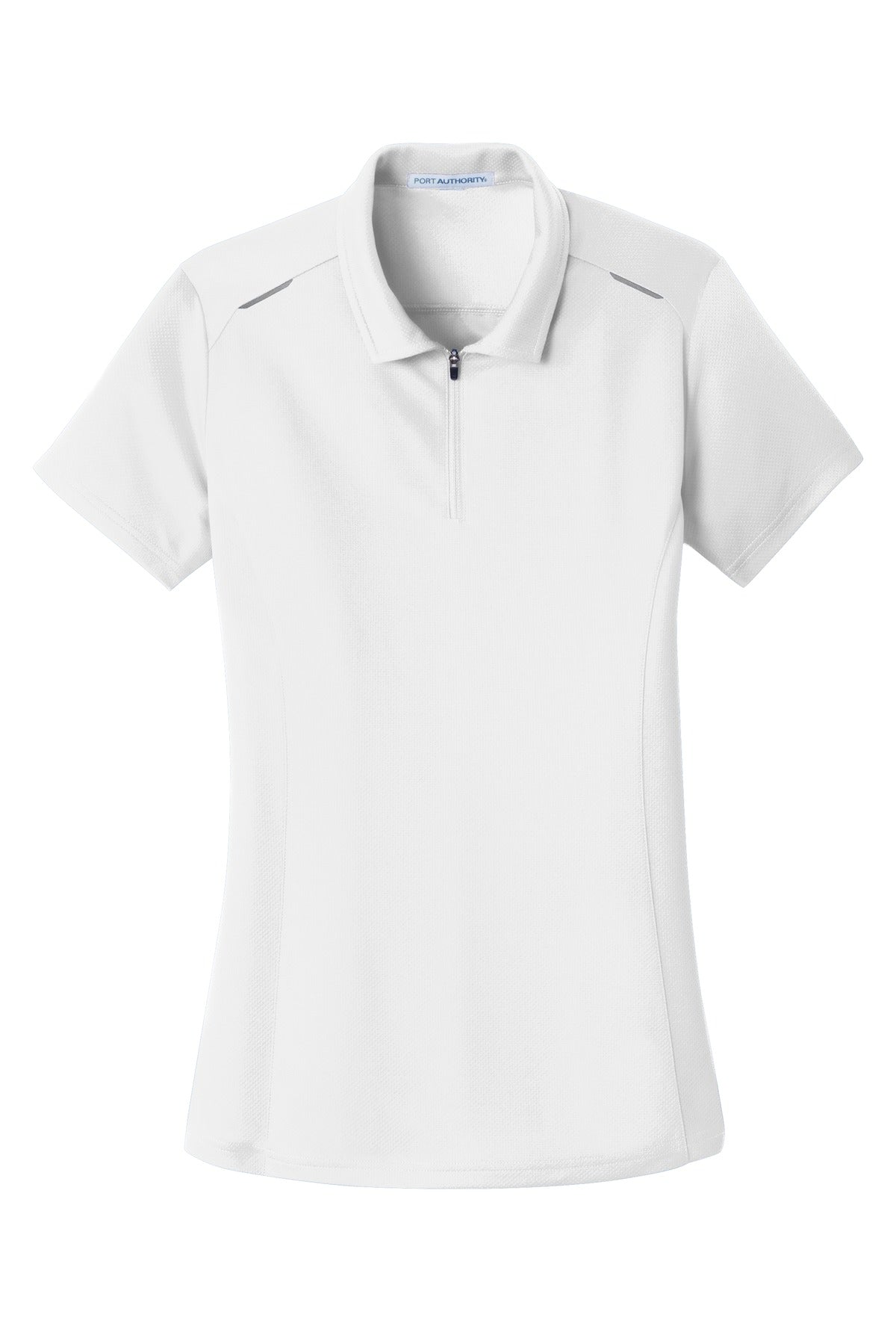 Port Authority Ladies Pinpoint Mesh Zip Polo. L580 Womens Apparel Shirts & Tops