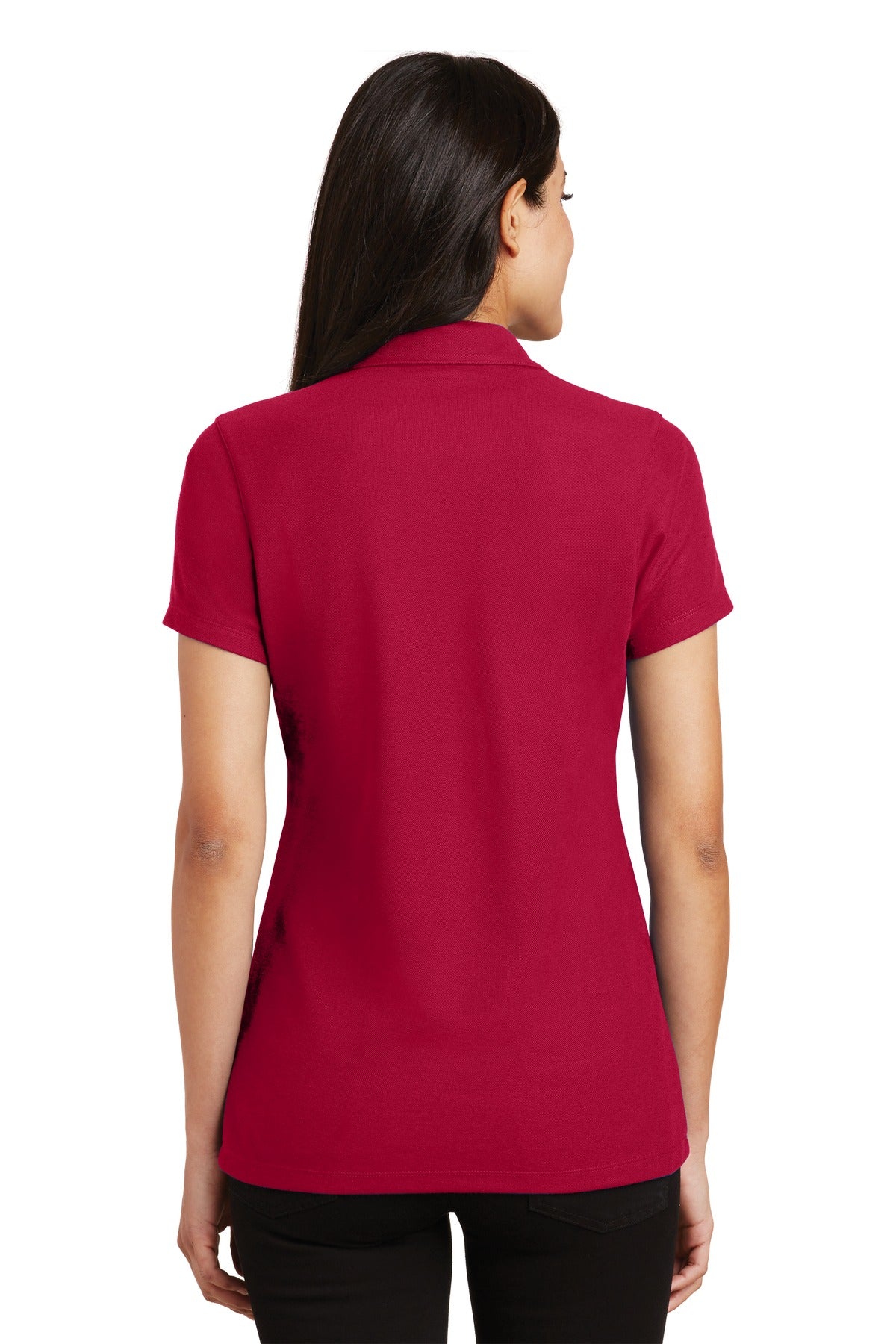 Port Authority Ladies Silk Touch Y-Neck Polo. L5001 Womens Apparel Shirts & Tops