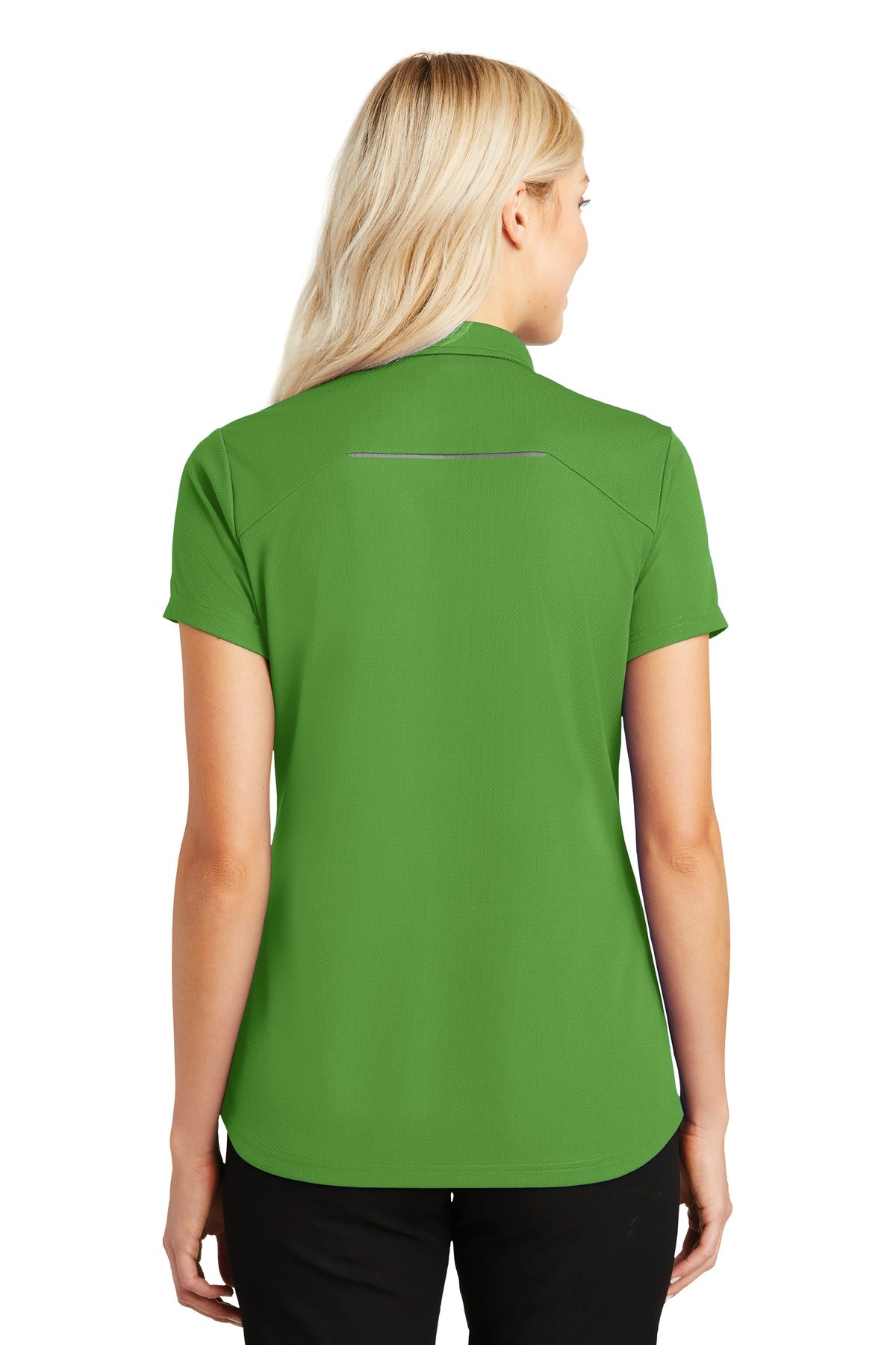 Port Authority Ladies Pinpoint Mesh Zip Polo. L580 Womens Apparel Shirts & Tops