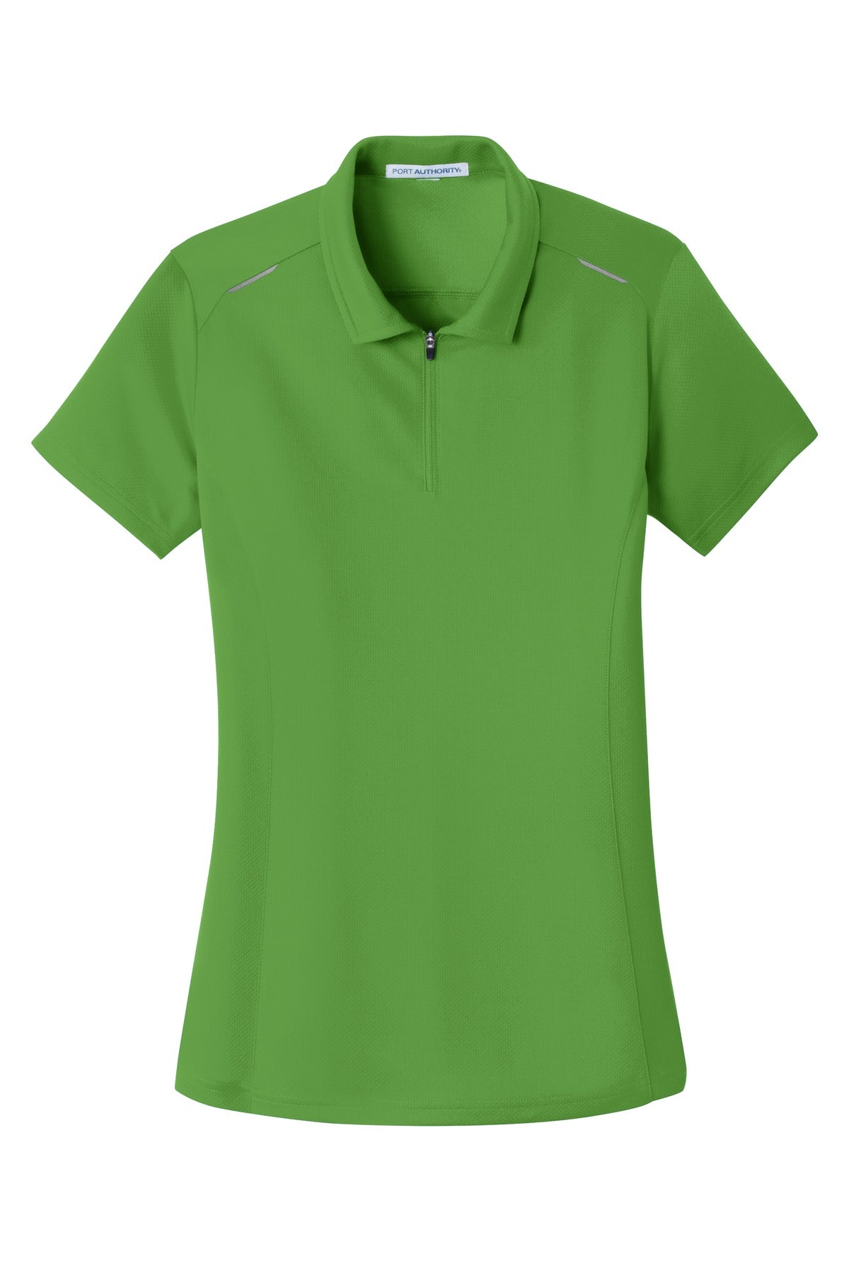 Port Authority Ladies Pinpoint Mesh Zip Polo. L580 Womens Apparel Shirts & Tops