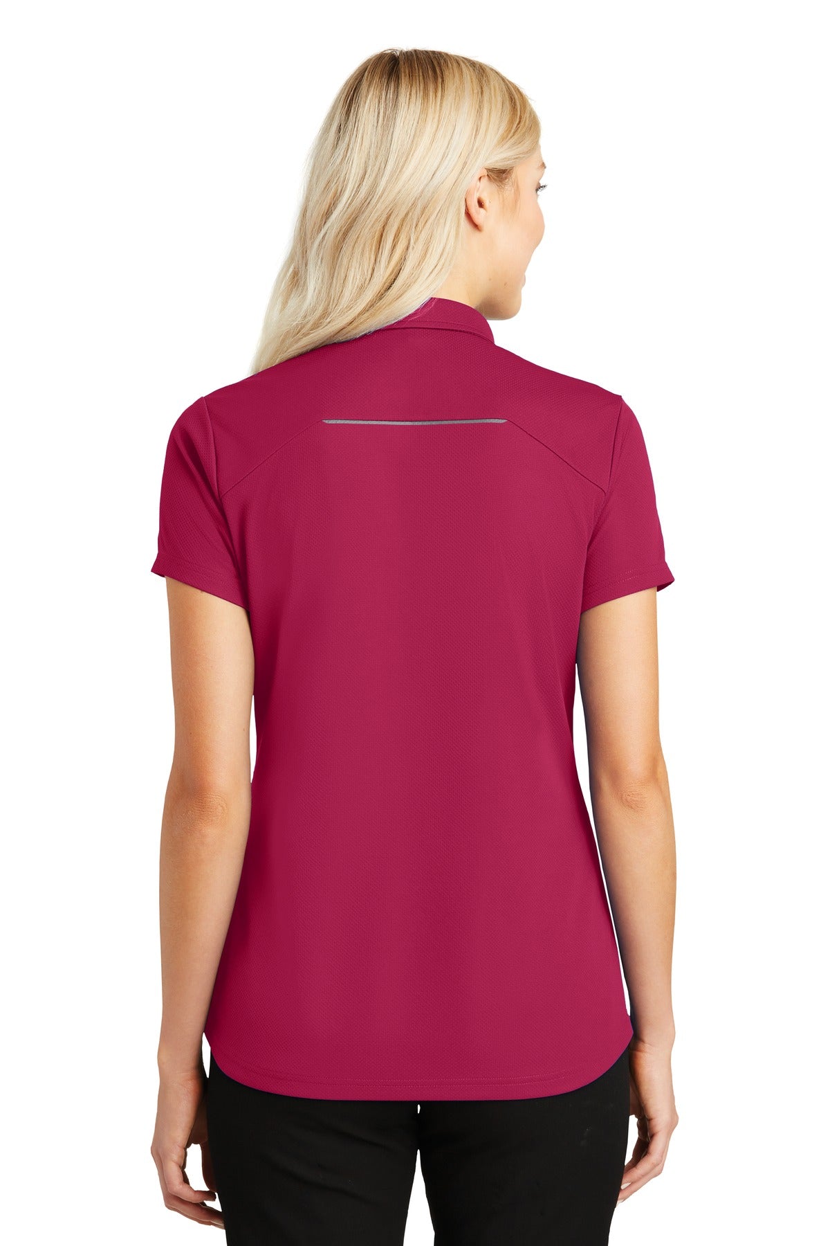 Port Authority Ladies Pinpoint Mesh Zip Polo. L580 Womens Apparel Shirts & Tops