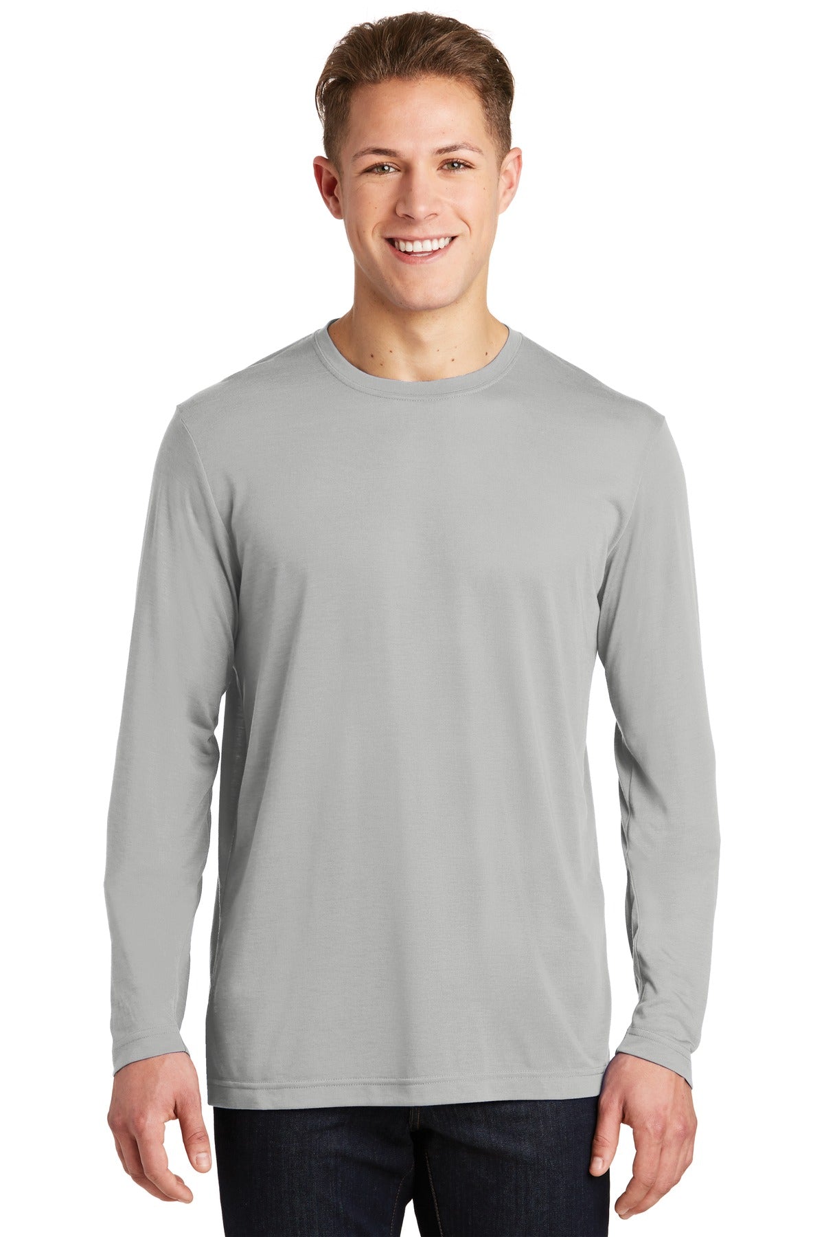 Sport-Tek Men's Long Sleeve PosiCharge Competitor Cotton Touch Tee. ST450LS Mens Apparel Shirts & Tops
