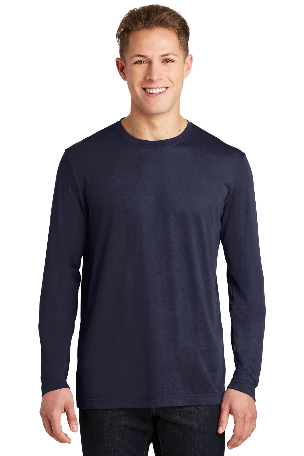 Sport-Tek Men's Long Sleeve PosiCharge Competitor Cotton Touch Tee. ST450LS Mens Apparel Shirts & Tops