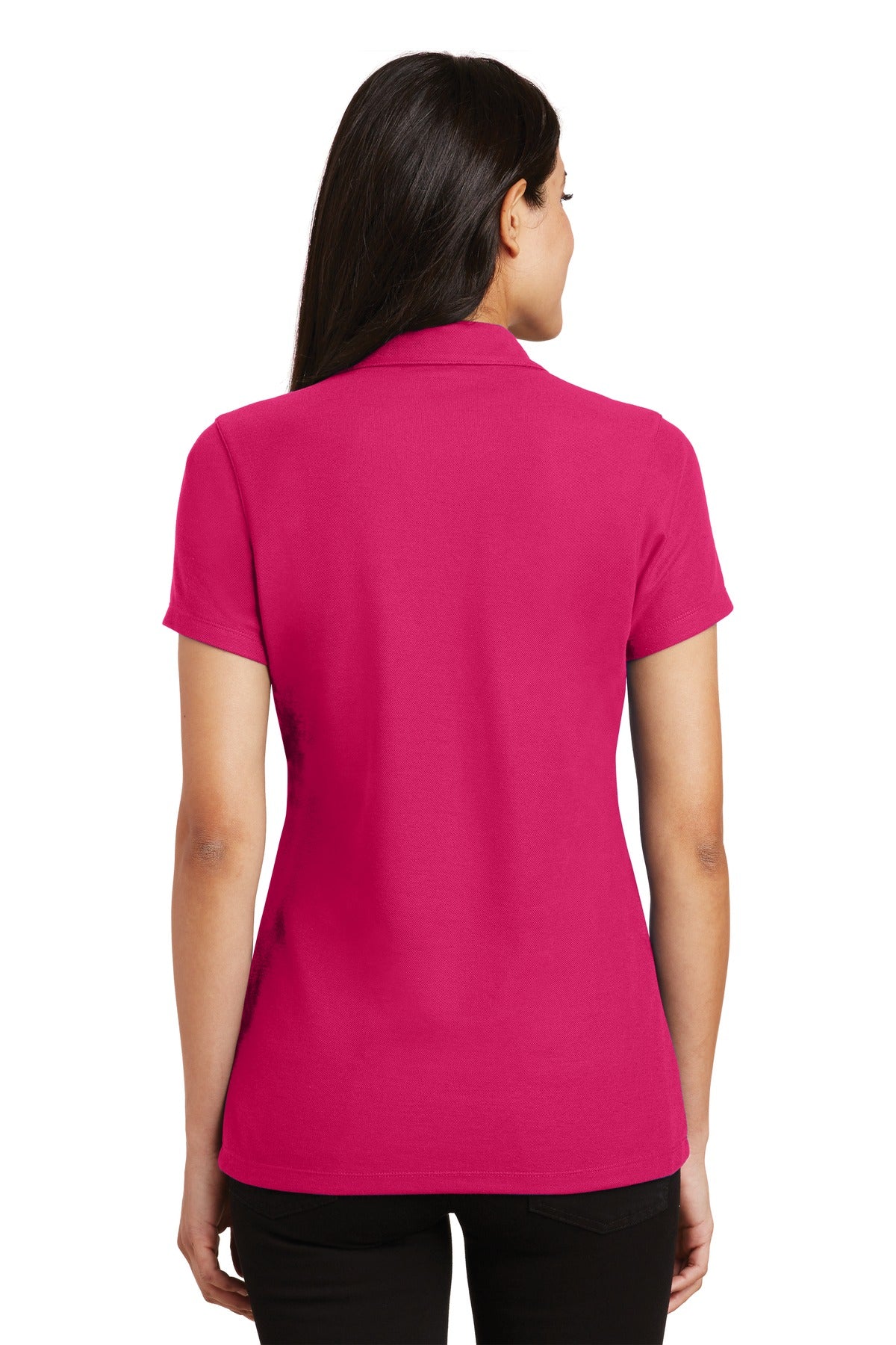 Port Authority Ladies Silk Touch Y-Neck Polo. L5001 Womens Apparel Shirts & Tops