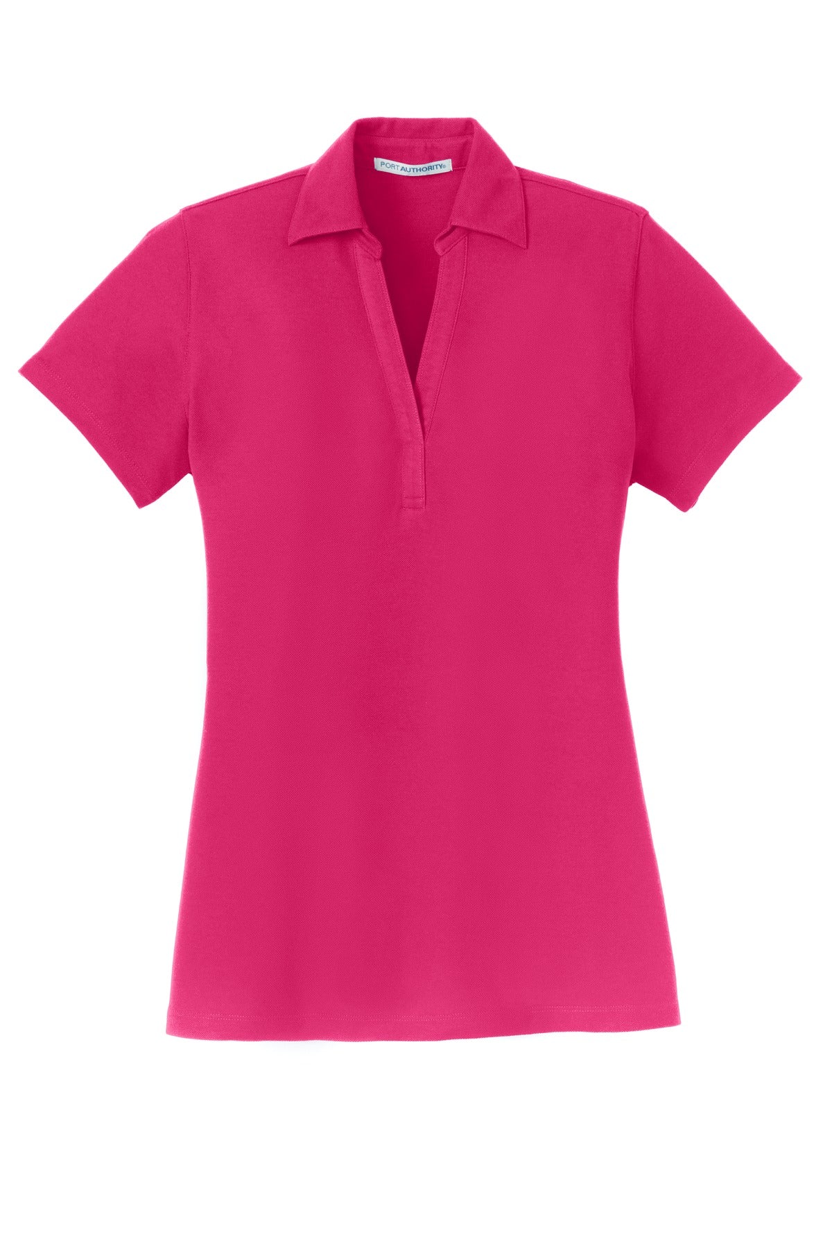 Port Authority Ladies Silk Touch Y-Neck Polo. L5001 Womens Apparel Shirts & Tops