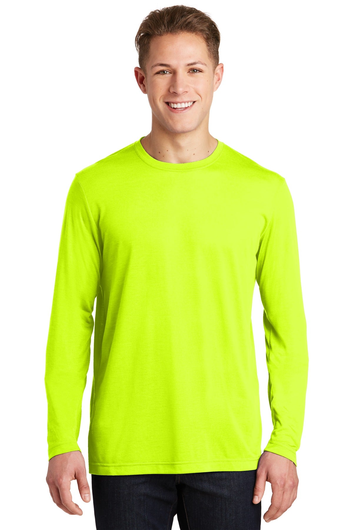Sport-Tek Men's Long Sleeve PosiCharge Competitor Cotton Touch Tee. ST450LS Mens Apparel Shirts & Tops