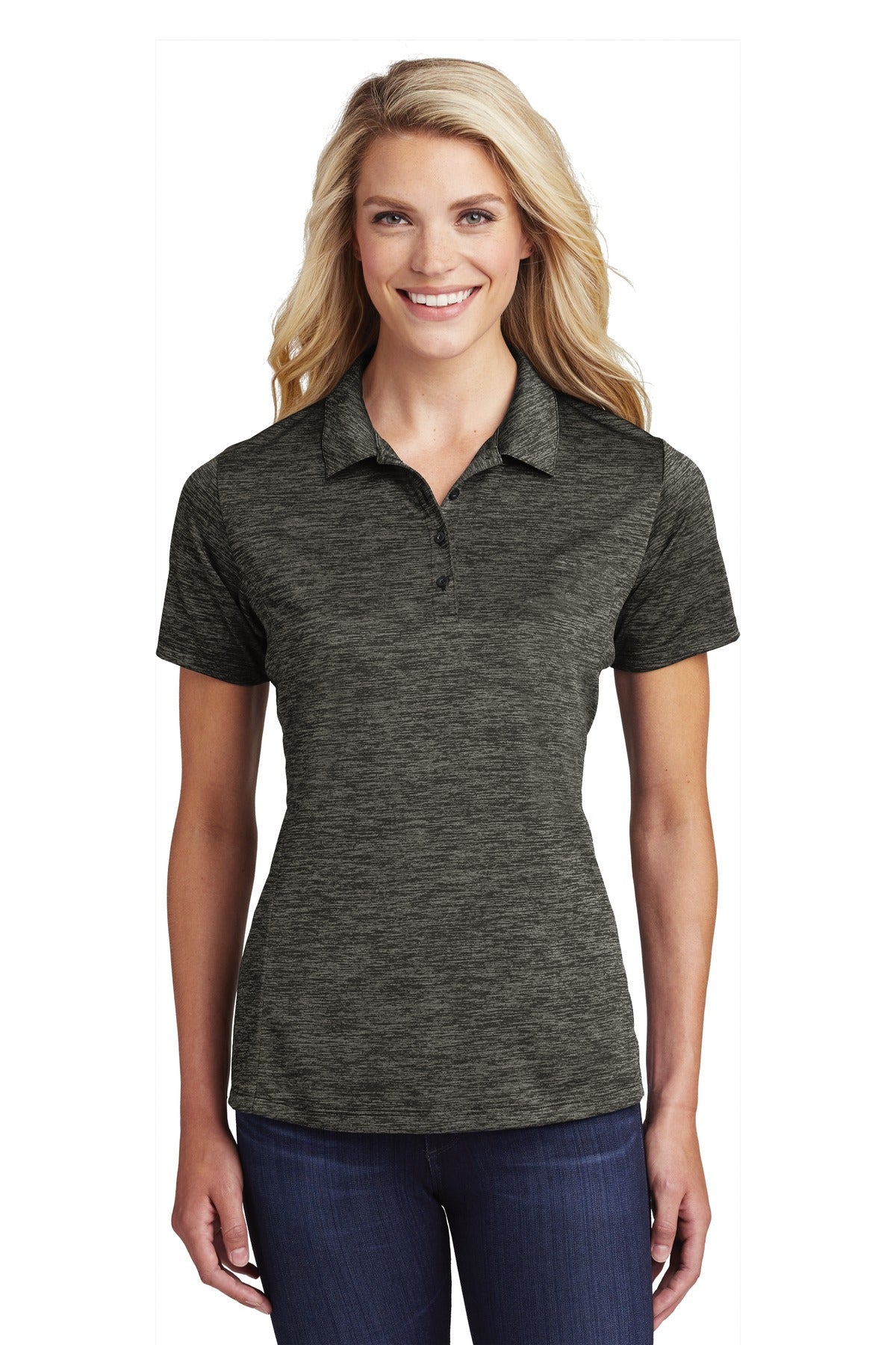 Sport-Tek Women's PosiCharge Electric Heather Polo. LST590 Womens Apparel Shirts & Tops