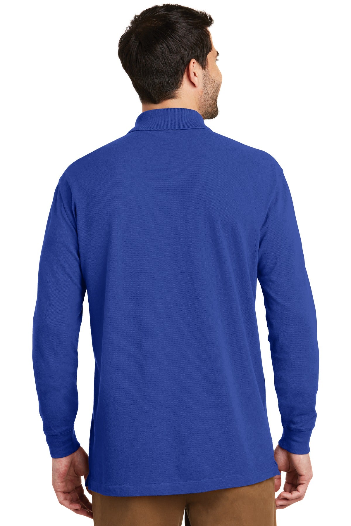 Port Authority Men's EZCotton Long Sleeve Polo. K8000LS Mens Apparel Shirts & Tops