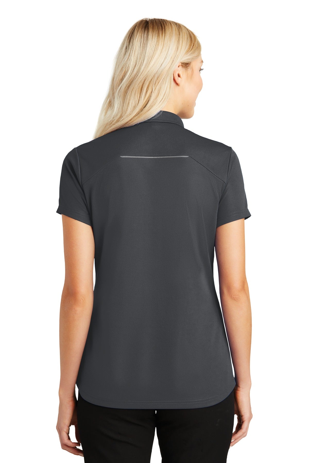 Port Authority Ladies Pinpoint Mesh Zip Polo. L580 Womens Apparel Shirts & Tops