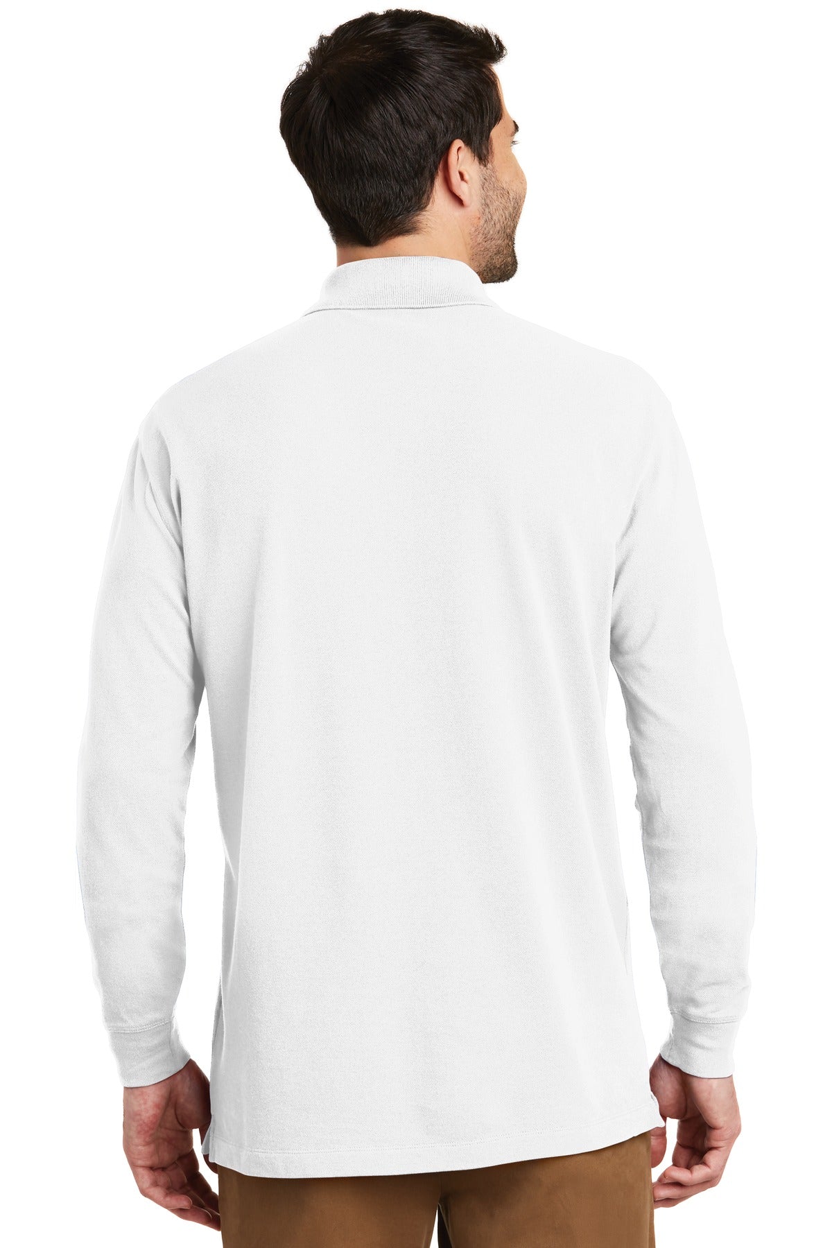 Port Authority Men's EZCotton Long Sleeve Polo. K8000LS Mens Apparel Shirts & Tops