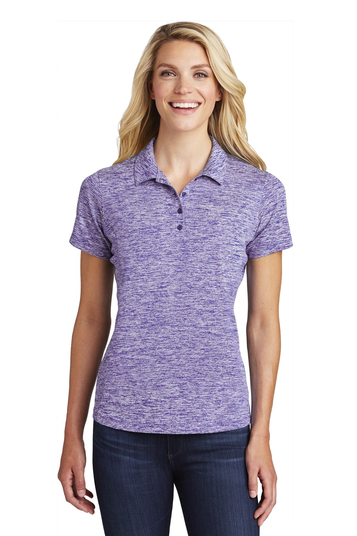 Sport-Tek Women's PosiCharge Electric Heather Polo. LST590 Womens Apparel Shirts & Tops