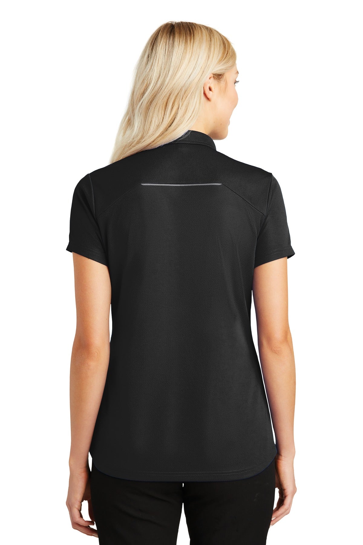 Port Authority Ladies Pinpoint Mesh Zip Polo. L580 Womens Apparel Shirts & Tops