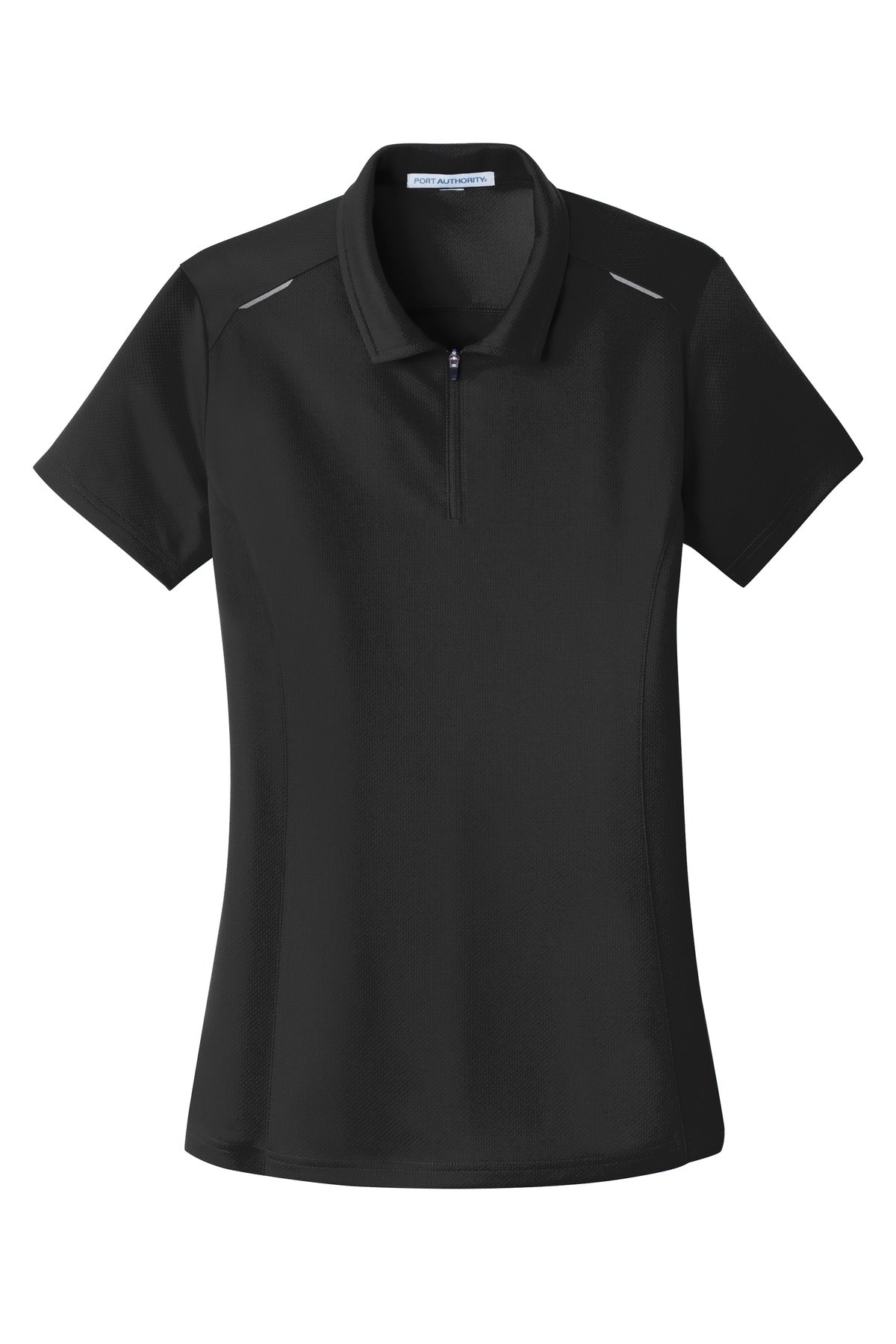 Port Authority Ladies Pinpoint Mesh Zip Polo. L580 Womens Apparel Shirts & Tops