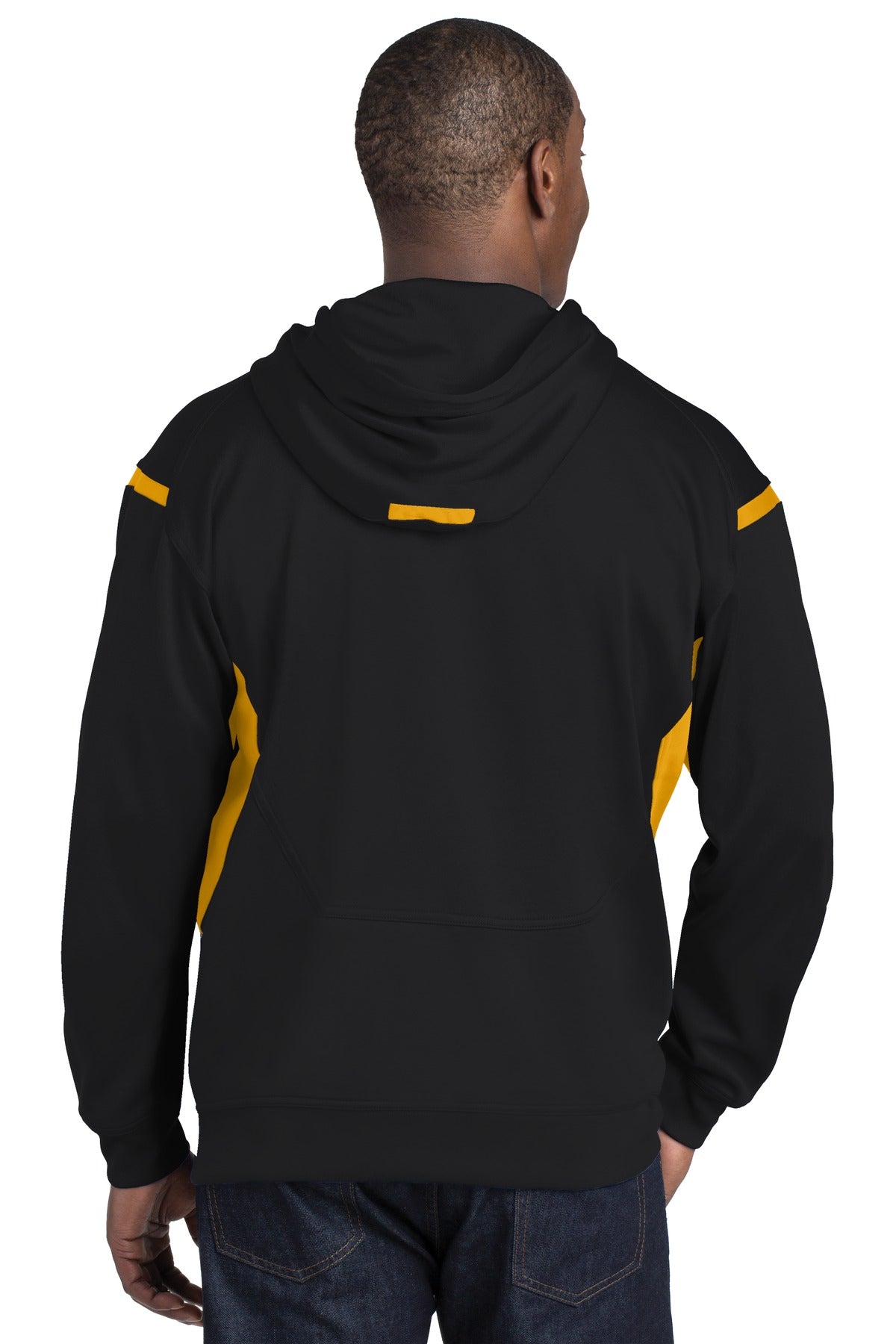 DISCONTINUED Sport-Tek Tall Tech Fleece Colorblock Hooded Sweatshirt. TST246 Mens Apparel Sweatshirts & Fleece