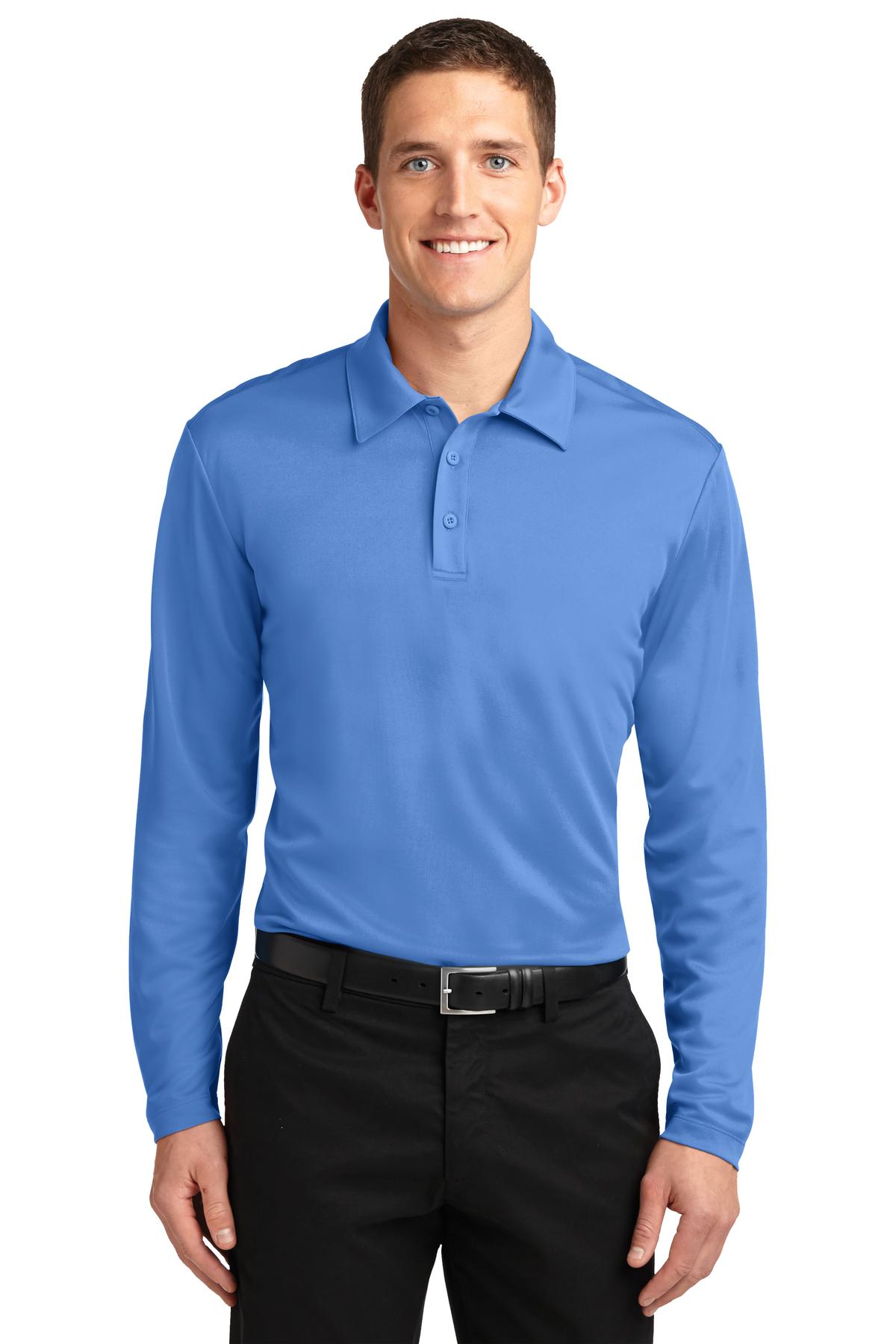Port Authority Men's Silk Touch Performance Long Sleeve Polo. K540LS Mens Apparel Shirts & Tops