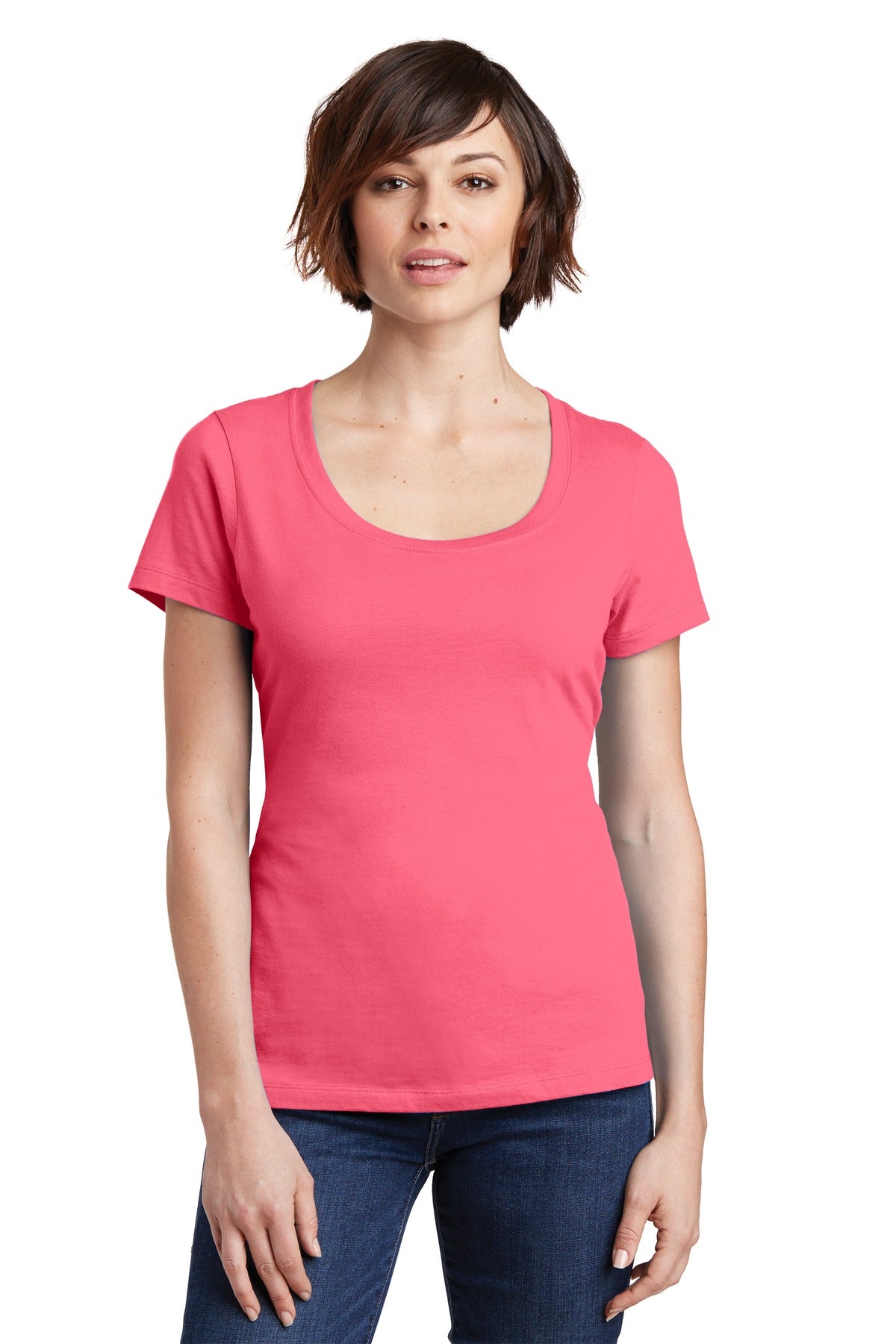 District Women's Perfect Weight Scoop Tee. DM106L Womens Apparel Shirts & Tops