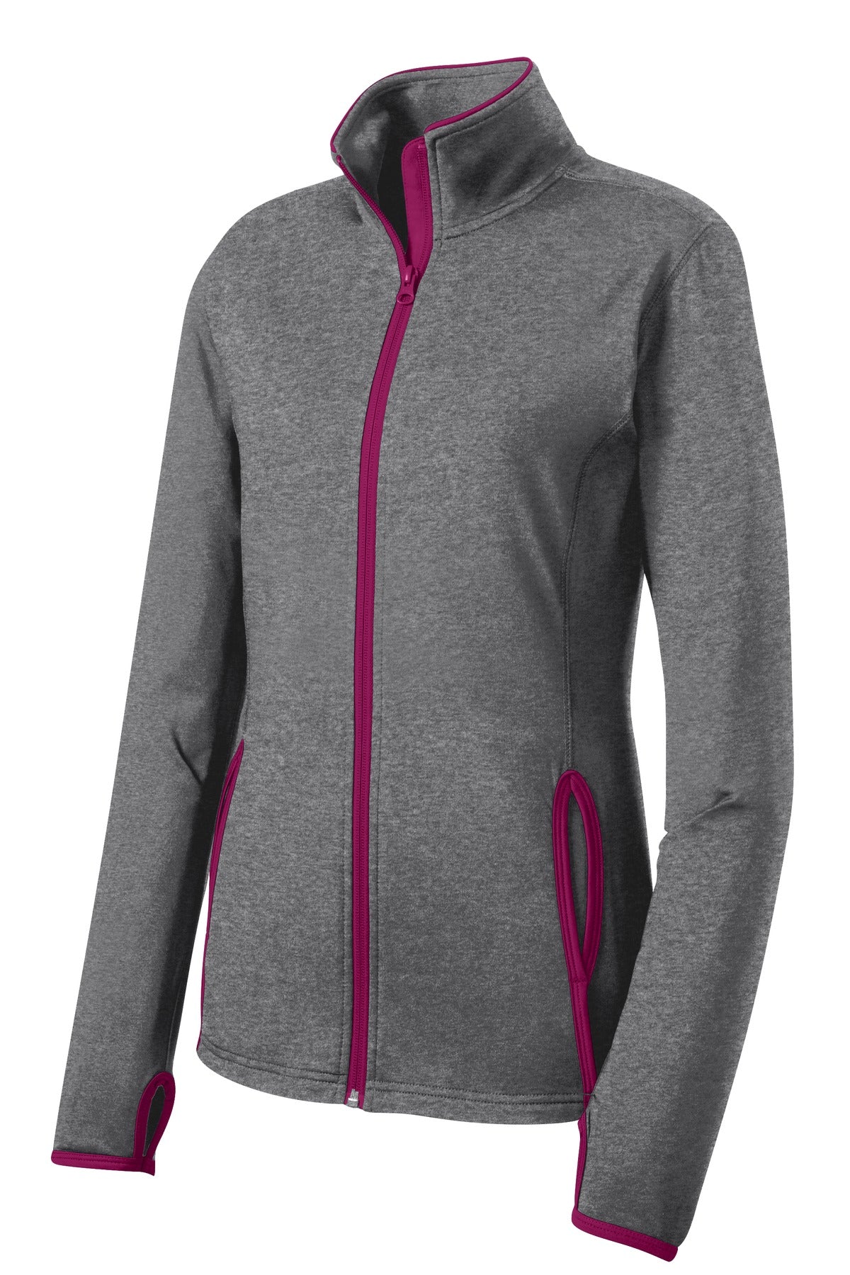 Sport-Tek Women's Sport-Wick Stretch Contrast Full-Zip Jacket Womens Apparel Jackets & Vests